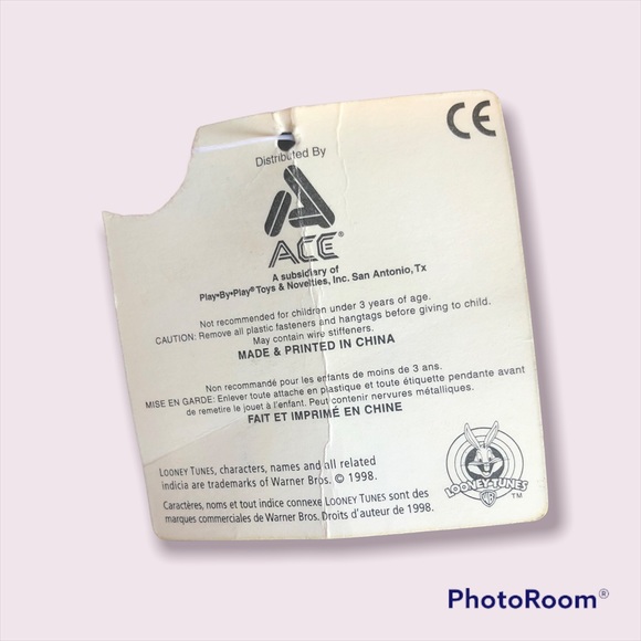 Vintage NWT Looney Toones 9" Tasmanian Devil 1998 - Picture 5 of 5